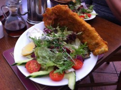 Battered Cod at Queen's Hotel